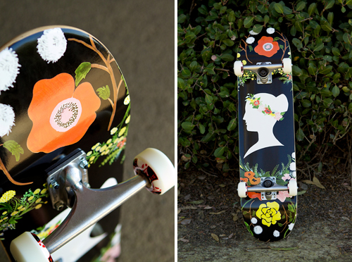 floral skateboard, house that lars built