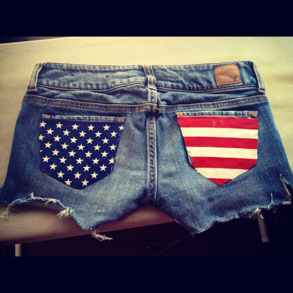 Made to order Patriotic American Flag Shorts by Victoria Torres Etsy