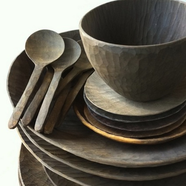 wooden tableware by Masaaki Saito